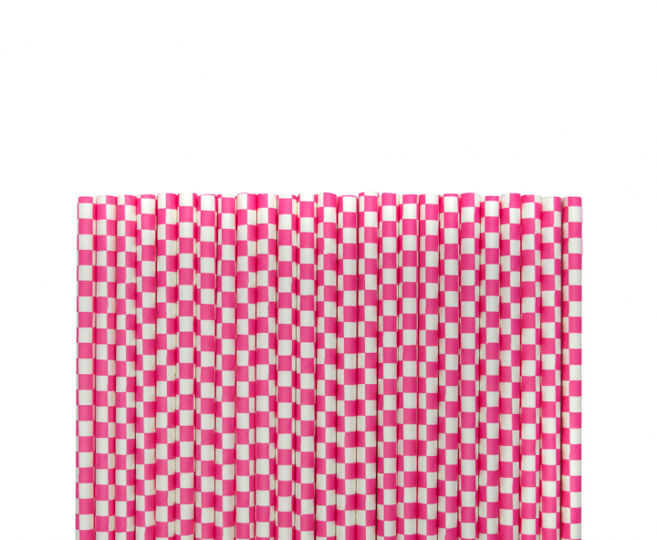 PAJITA DE PAPEL CUADRADO ROSADO