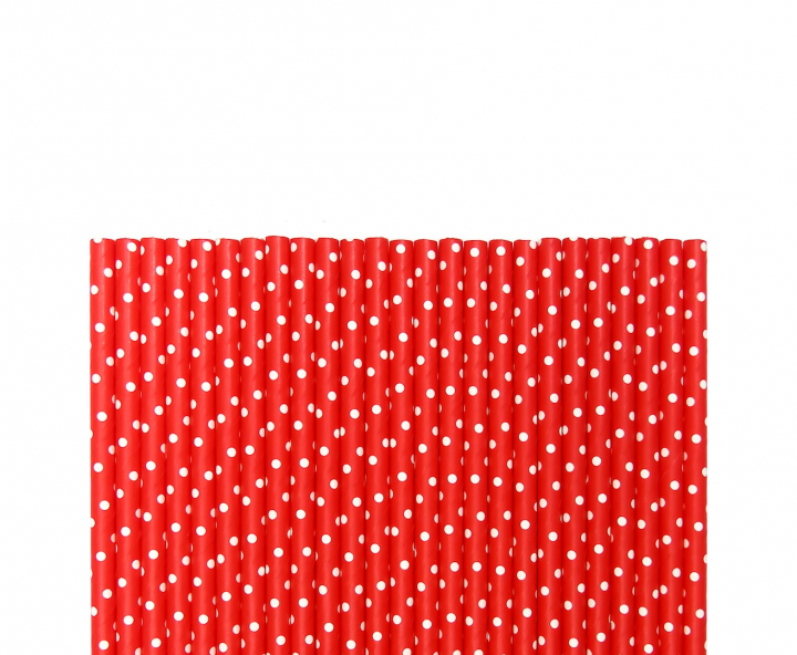 PAJITA DE PAPEL 25P (20CM) MOTA BLANCO/ROJO