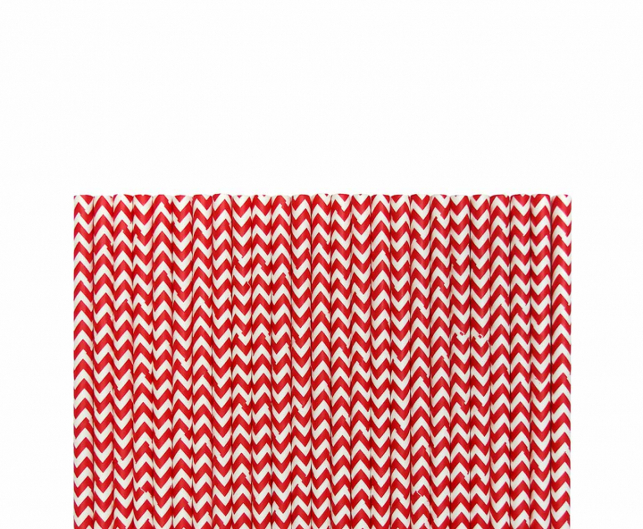 PAJITA DE PAPEL 25P (20CM) RAYA BLANCO/ROJO