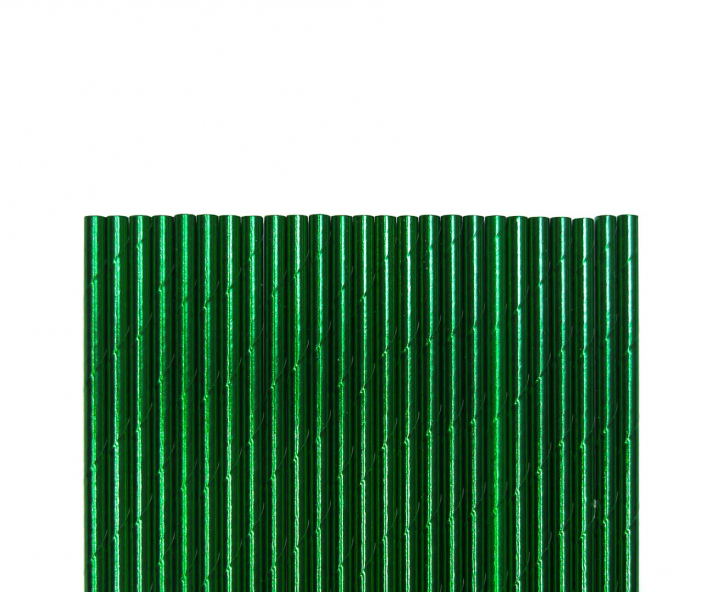 PAJITA DE PAPEL 25P (20CM) VERDE BRILLOSO