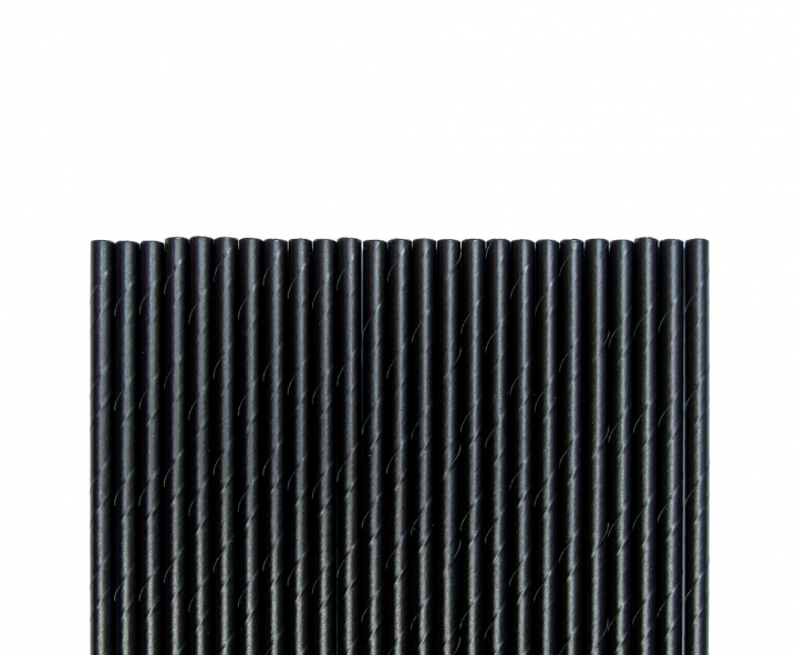 PAJITA DE PAPEL 25P (20CM) NEGRO