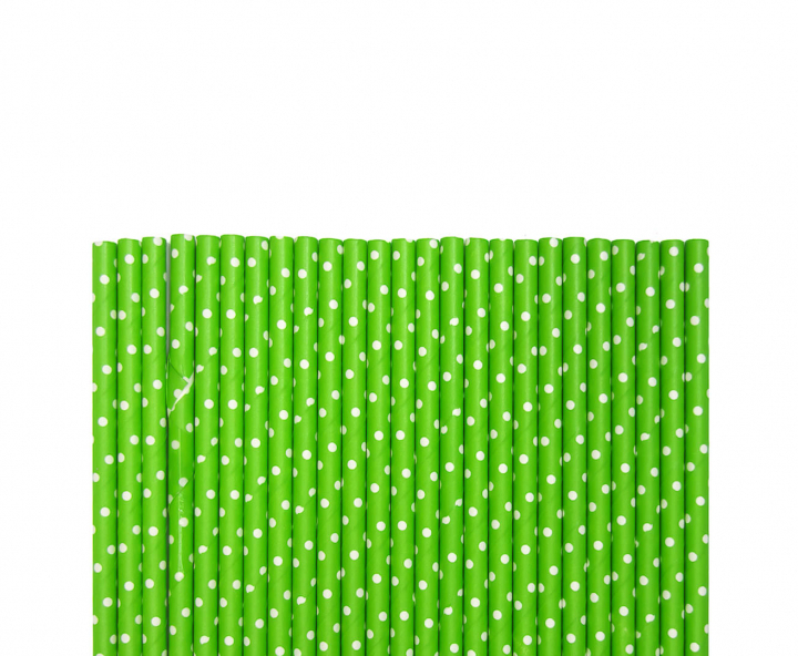 PAJITA DE PAPEL 25P (20CM) MOTA BLANCO/VERDE