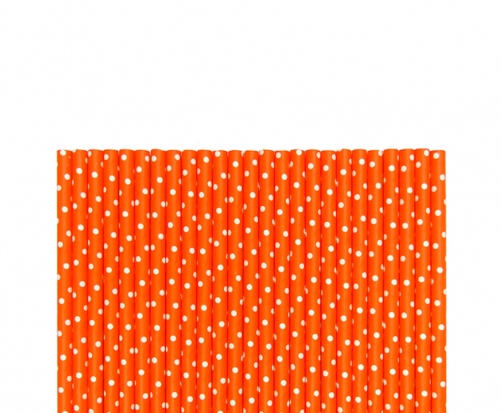 PAJITA DE PAPEL 25P (20CM) MOTA BLANCO/NARANJA