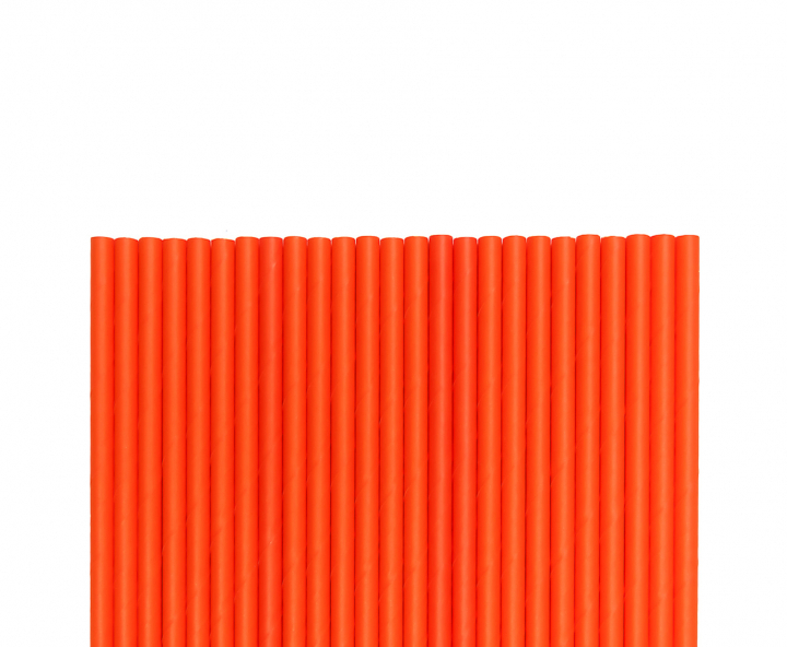 PAJITA DE PAPEL 25P (20CM) NARANJA