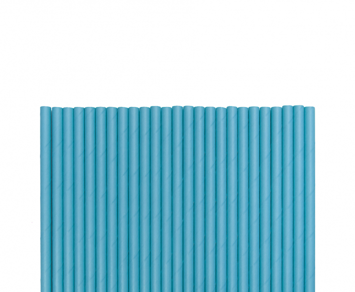 PAJITA DE PAPEL 25P (20CM) CELESTE