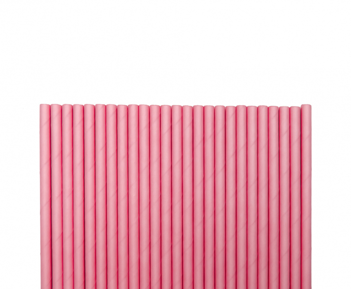 PAJITA DE PAPEL 25P (20CM) ROSADO CLARO