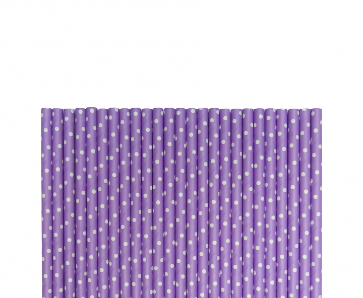 PAJITA DE PAPEL 25P (20CM) MOTA BLANCO/PURPURA