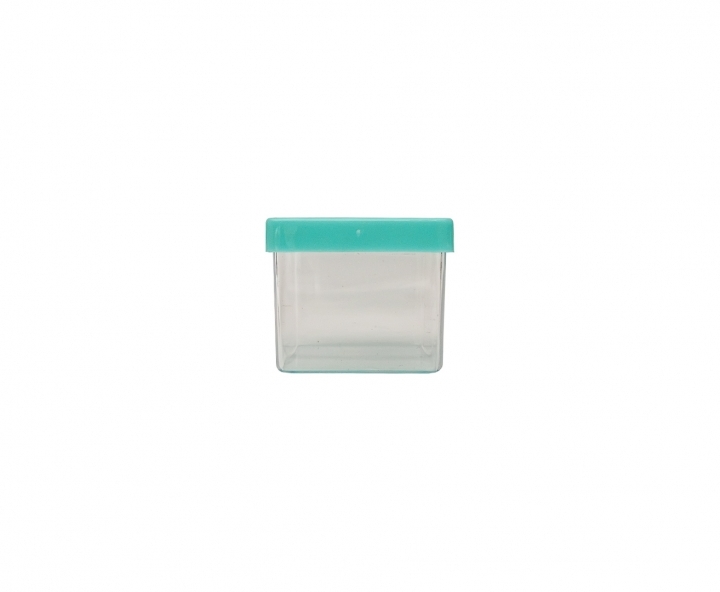 CAJITA PLASTICO CUBO 10P (5X4.5CM) TRANSP./TIFFANY