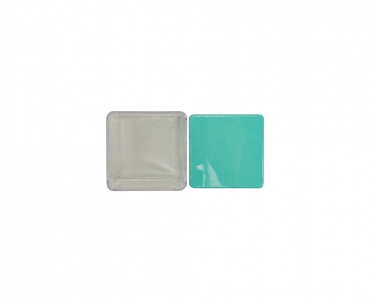 CAJITA PLASTICO CUBO 10P (5X4.5CM) TRANSP./TIFFANY