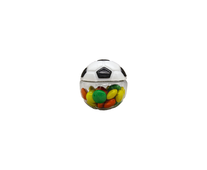 CARAMELERO PLASTICO PELOTA 10P (5.5CM) BLANCO/NEGRO