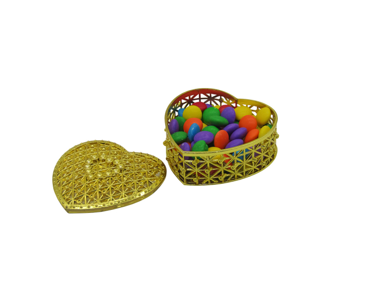 CARAMELERO CORAZON 10P (8X8X3) DORADO