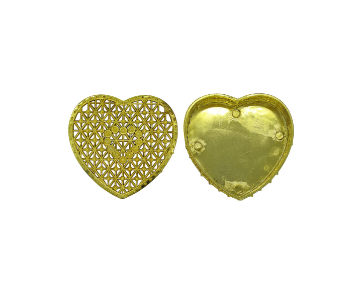 CARAMELERO CORAZON 10P (8X8X3) DORADO