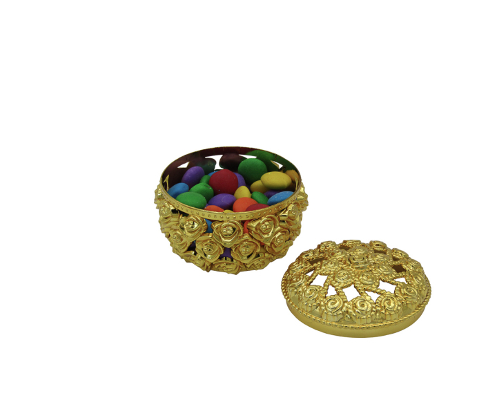 POTECITO REDONDO FLOR 10P (5.5X6.5) DORADO