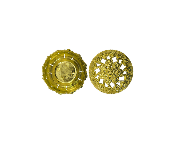 POTECITO REDONDO FLOR 10P (5.5X6.5) DORADO