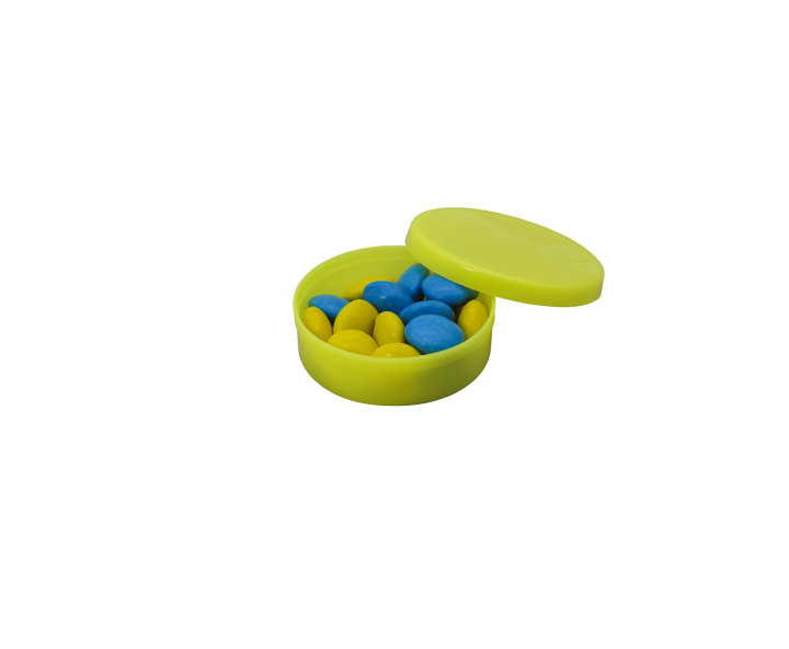ENVASE PLASTICO CIRCULAR 10P (40ML) AMARILLO