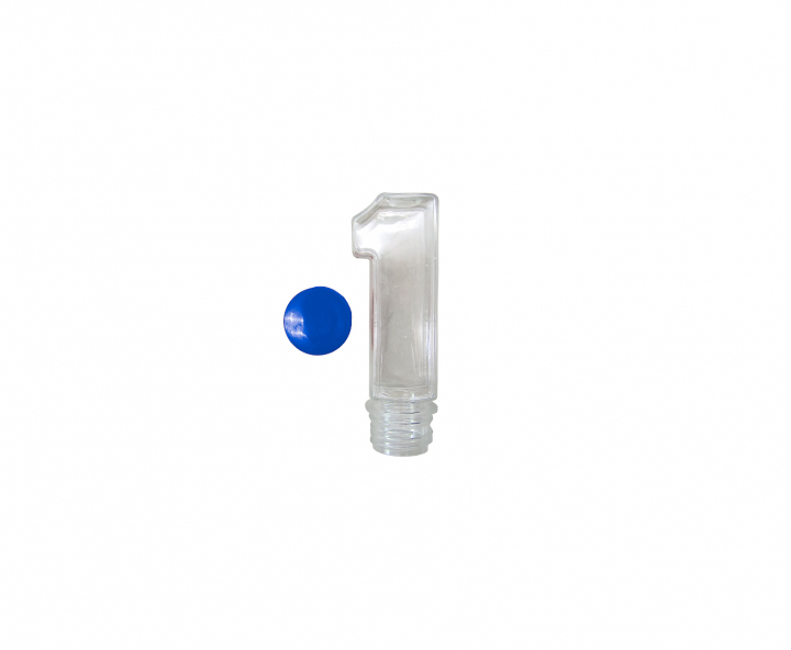 CARAMELERO PLASTICO “1” 10P (3.5X11X3.5CM) AZUL