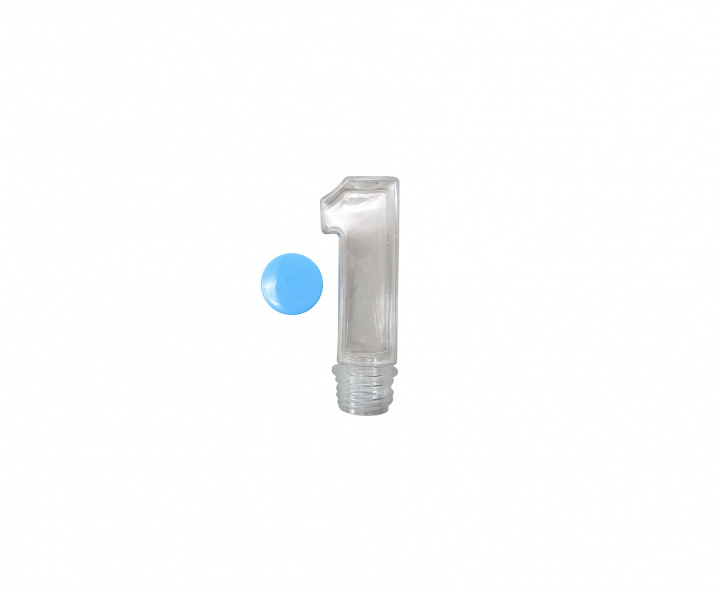 CARAMELERO PLASTICO “1” 10P (3.5X11X3.5CM) CELESTE