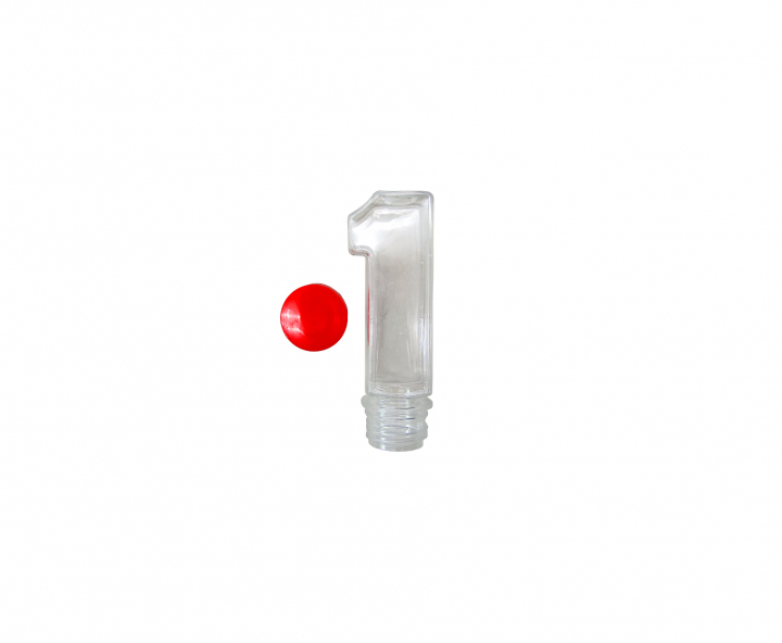 CARAMELERO PLASTICO “1” 10P (3.5X11X3.5CM) ROJO