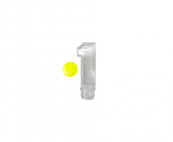 CARAMELERO PLASTICO “1” 10P (3.5X11X3.5CM) AMARILLO