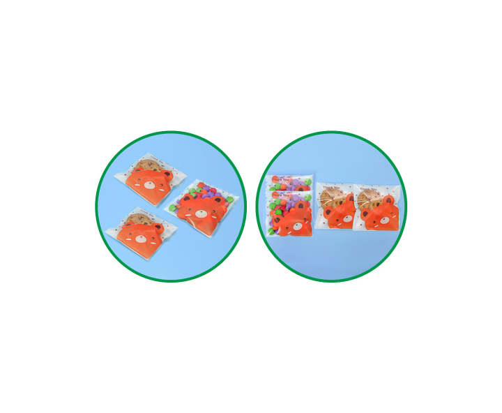 BOLSITA DE GALLETITA 50P (10X10X3) OSO NARANJA