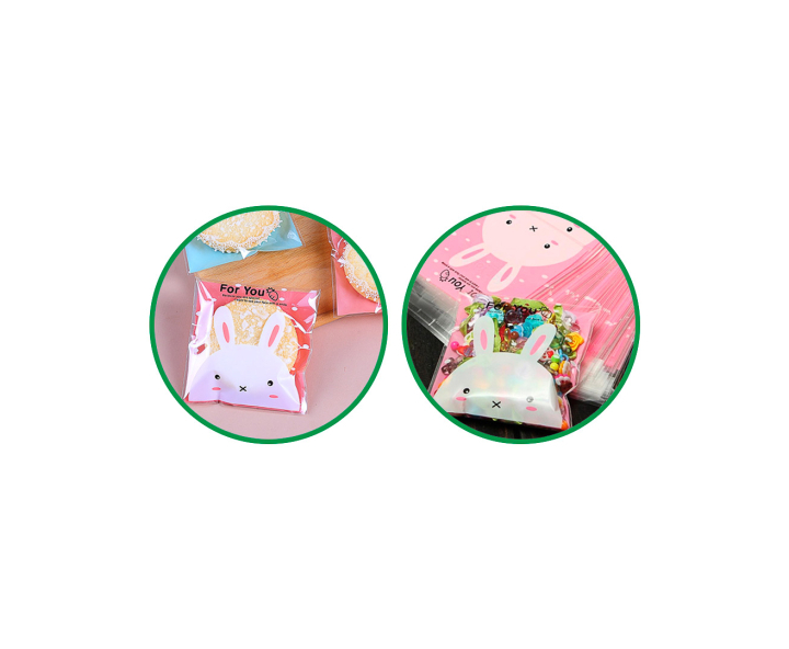 BOLSITA DE GALLETITA 50P (10X10X3) CONEJO CELESTE