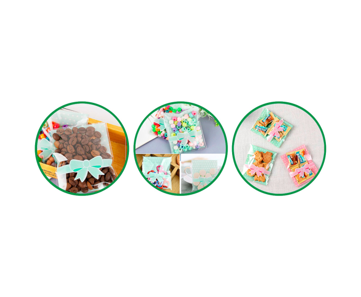 BOLSITA DE GALLETITA 50P (10X10X3) MOÑO VERDE
