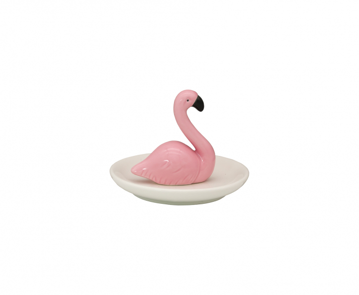 DECOR CERAMICO FLAMENCO SOBRE PLATO (11X8X11) ROSADO