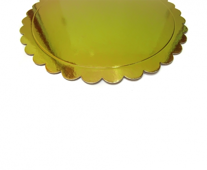BANDEJA CIRCULAR P/ TORTA 5P (20CM) DORADO