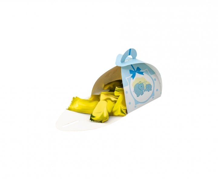 CAJITA PAPEL CURVO ELEFANTE 10P (7X9X7) CELESTE