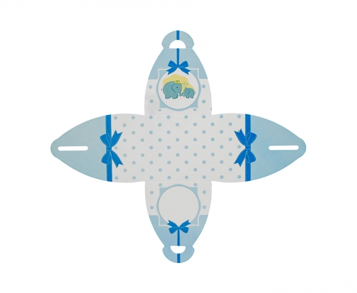 CAJITA PAPEL CURVO ELEFANTE 10P (7X9X7) CELESTE