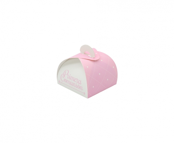 CAJITA PAPEL CURVO PRIMERA COMUNION 10P (7X9X7) ROSADO