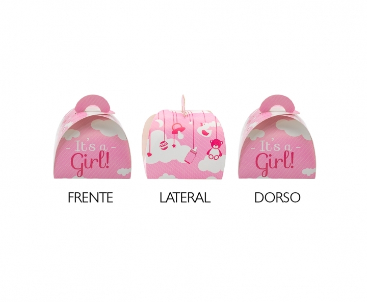 CAJITA PAPEL CURVO “IT’S A GIRL” ROSADO