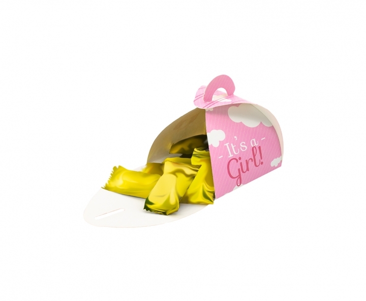 CAJITA PAPEL CURVO “IT’S A GIRL” ROSADO