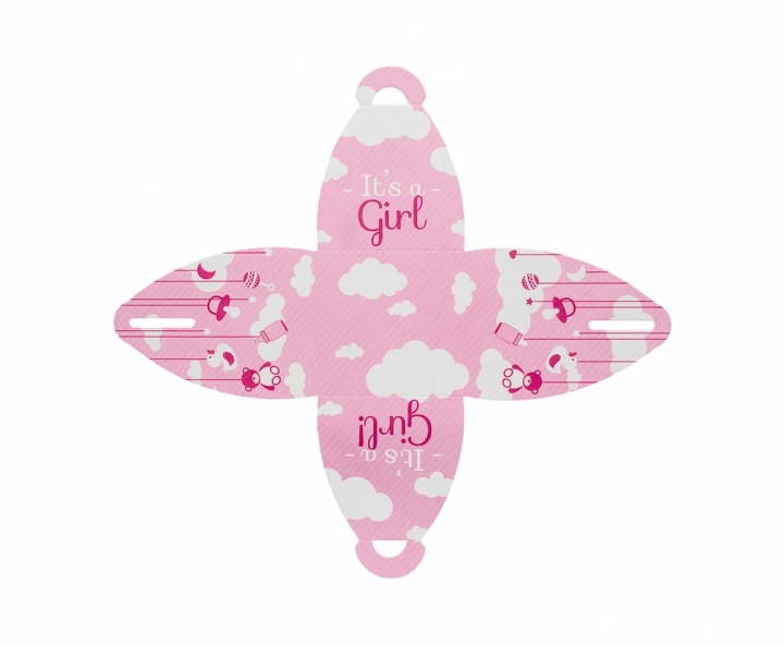 CAJITA PAPEL CURVO “IT’S A GIRL” ROSADO