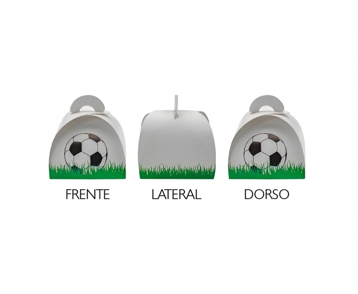 CAJITA PAPEL CURVO FUTBOL 10P (7X9X7) BLANCO/VERDE