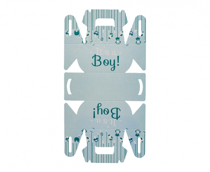 CAJA PAPEL RECTANGULO “IT’S A BOY!” 10P (7X11X5) CELESTE