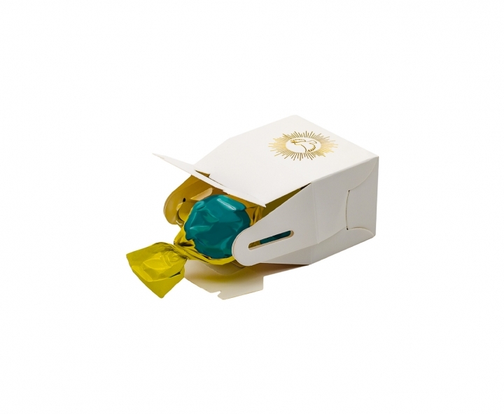 CAJITA PAPEL SOUVENIR PALOMA 10P (7X11X5) BLANCO/DORADO