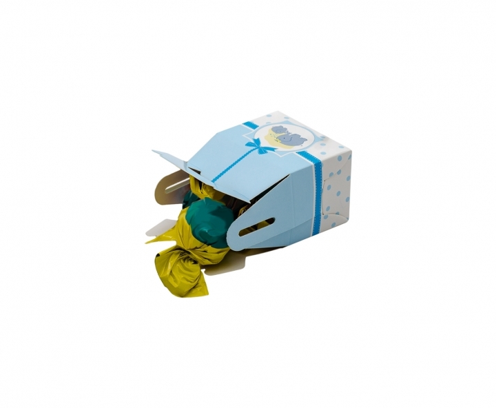 CAJA PAPEL RECTANGULO ELEFANTE 10P (7X11X5) CELESTE