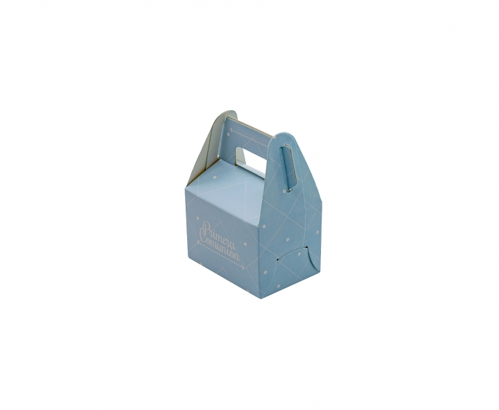 CAJA PAPEL RECTANGULO PRIMERA COMUNION 10P (7X11X5) CELESTE