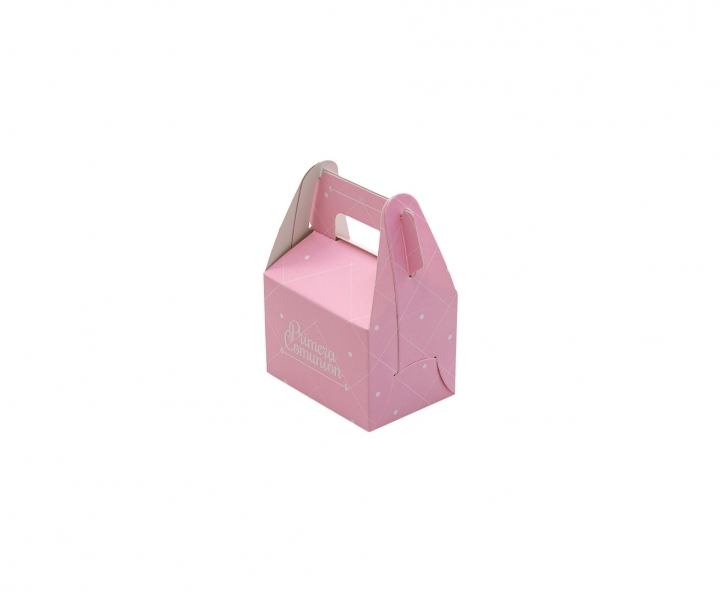 CAJITA PAPEL SOUVENIR PRIMERA COMUNION 10P (7X11X5) ROSADO