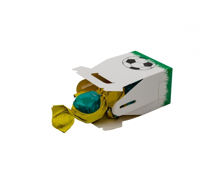 CAJA PAPEL RECTANGULO FUTBOL 10P (7X11X5) BLANCO/VERDE