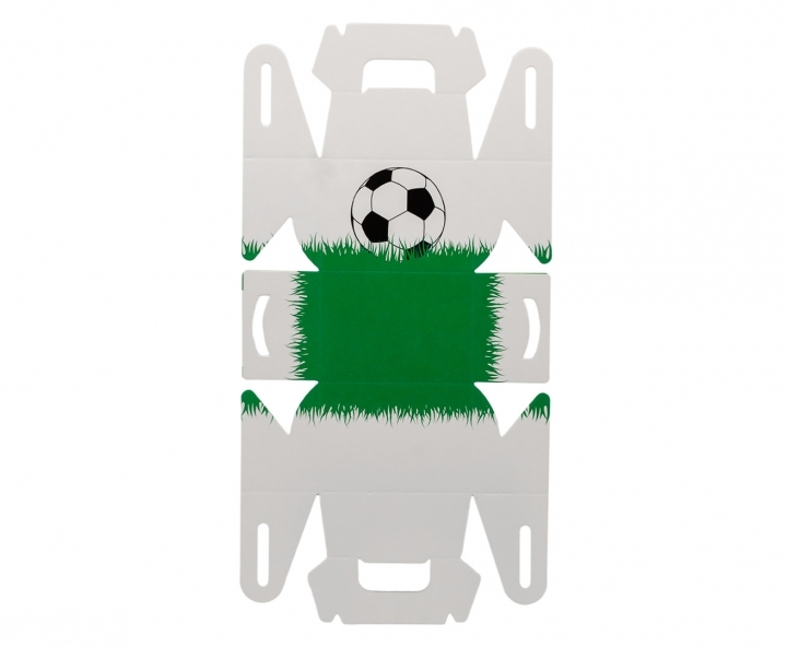 CAJA PAPEL RECTANGULO FUTBOL 10P (7X11X5) BLANCO/VERDE