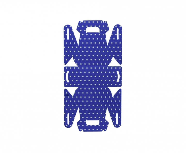 CAJITA PAPEL SOUVENIR 10P MOTAS AZUL