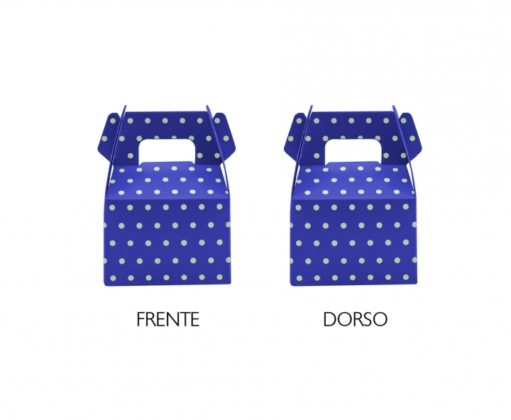 CAJITA PAPEL SOUVENIR 10P MOTAS AZUL