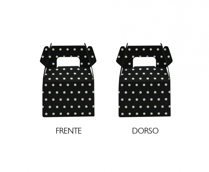 CAJITA PAPEL SOUVENIR 10P MOTAS NEGRO