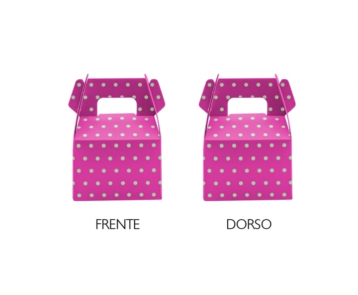 CAJITA PAPEL SOUVENIR 10P MOTAS FUCSIA