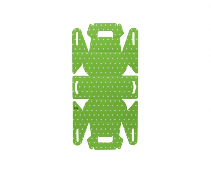 CAJITA PAPEL SOUVENIR 10P MOTAS VERDE LIMON
