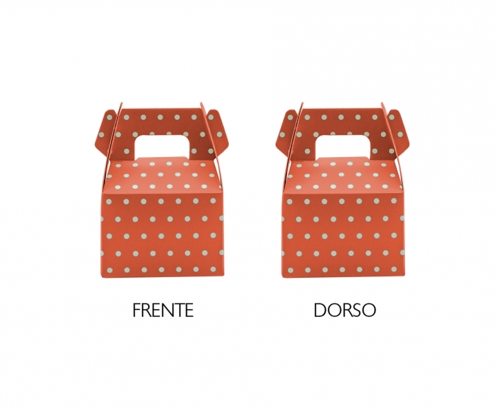 CAJITA PAPEL SOUVENIR 10P MOTAS NARANJA