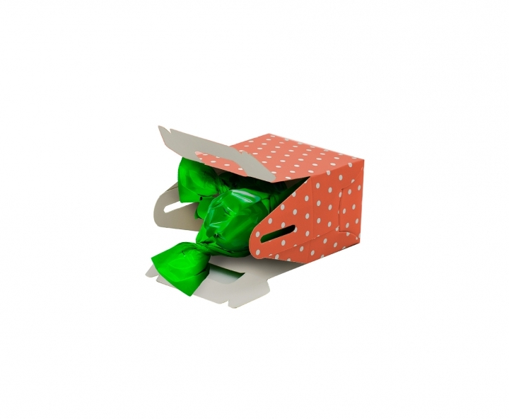 CAJITA PAPEL SOUVENIR 10P MOTAS NARANJA