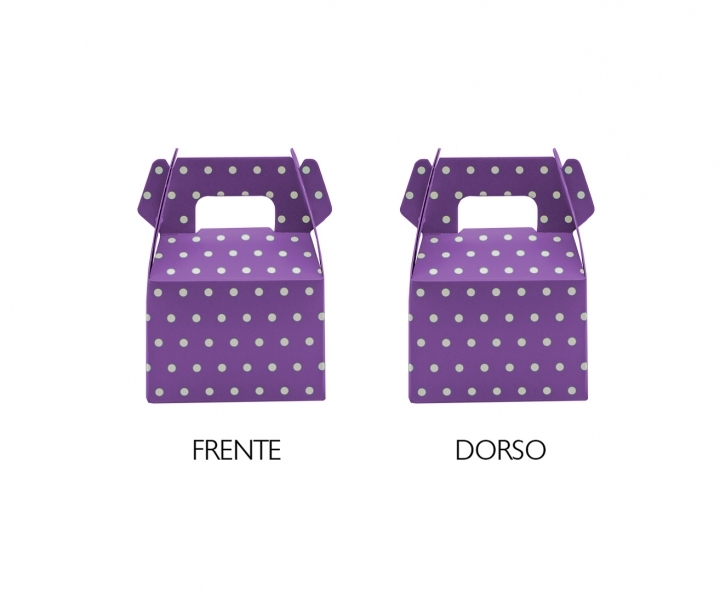 CAJITA PAPEL SOUVENIR 10P MOTAS PURPURA
